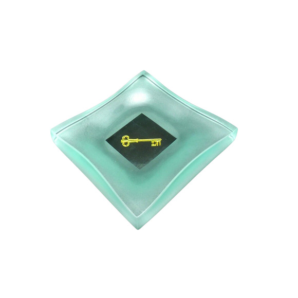 Gold Key Dish By Felt Glass - Picture 1 of 4